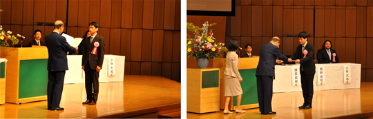 左：長井大学院医学薬学研究部客員准教授、右：堀野大学院理工学研究部助教