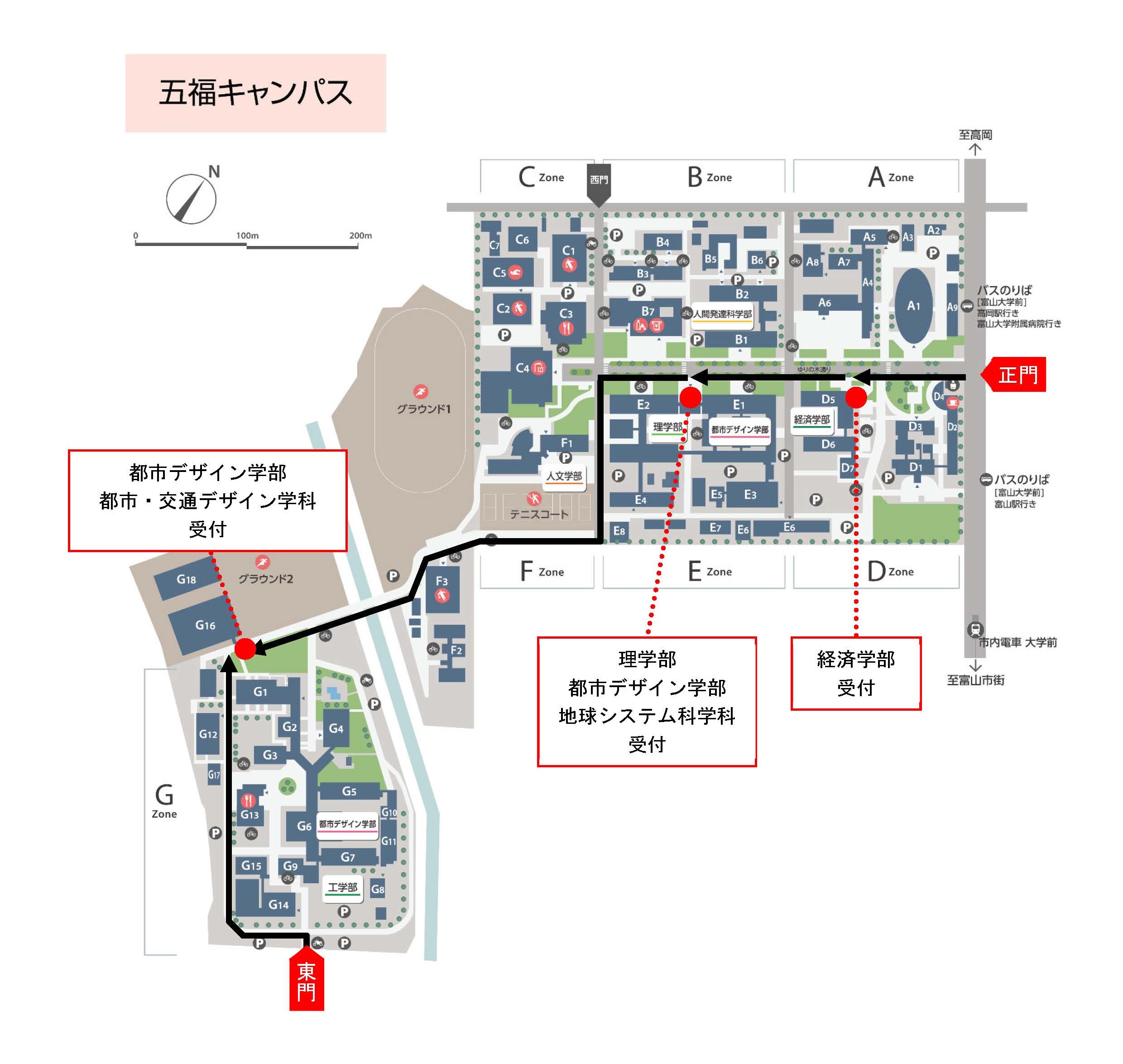 五福キャンパス試験場配置図