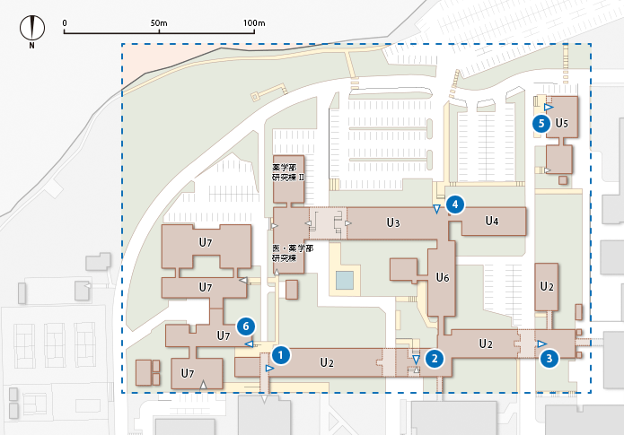 杉谷キャンパス大学エリアⅠ地図