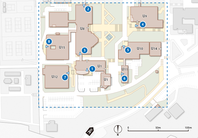 杉谷キャンパス大学エリア大学エリアⅡ地図