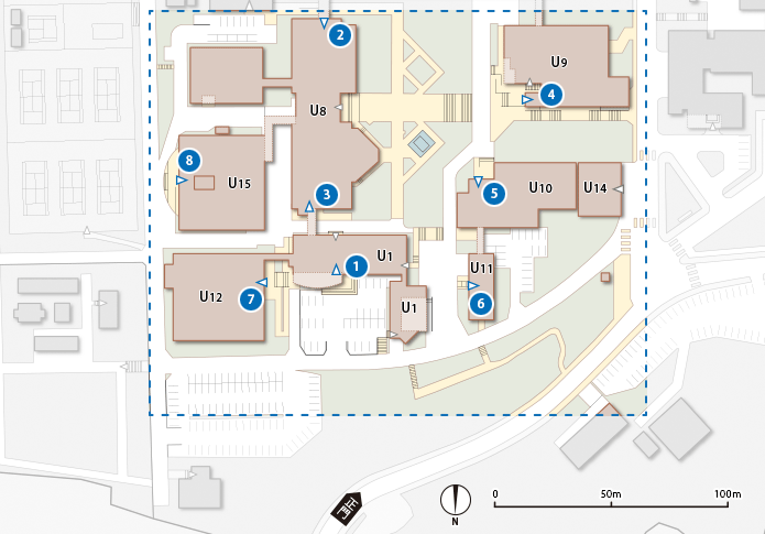 杉谷キャンパス大学エリア大学エリアⅡ地図